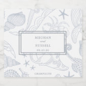 Beach Destination WeddenReception Toast Sparkling Wijnetiket (Enkel label)