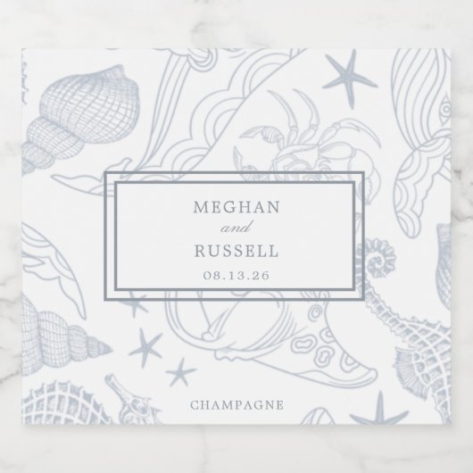 Beach Destination WeddenReception Toast Sparkling Wijnetiket (Enkel label)
