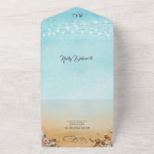 Beach Destination Wedding All In One Uitnodiging (Buitenkant)