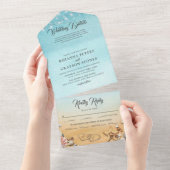 Beach Destination Wedding All In One Uitnodiging (Afscheurbaar)