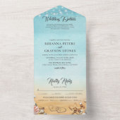 Beach Destination Wedding All In One Uitnodiging (Binnen)