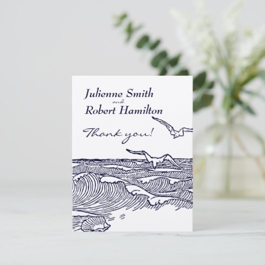 Beach Destination Wedding Bedankt (Staand voorkant)