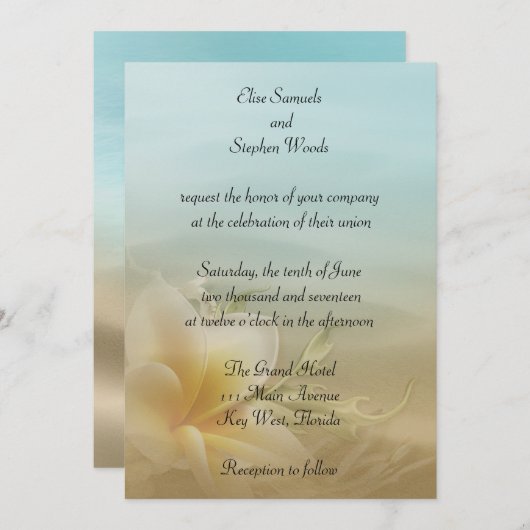 Beach Destination Wedding Invitation Kaart (Voorkant / Achterkant)