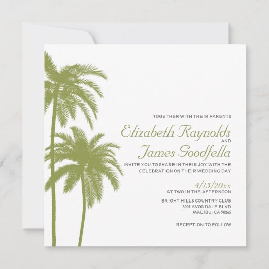  Beach Destination Wedding Invitations Kaart (Voorkant)