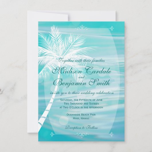 Beach Destination Wedding Invitding Kaart (Voorkant)