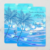 Beach Destination Wedding Invitding Kaart (Voorkant / Achterkant)