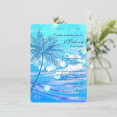 Beach Destination Wedding Invitding Kaart (Staand voorkant)