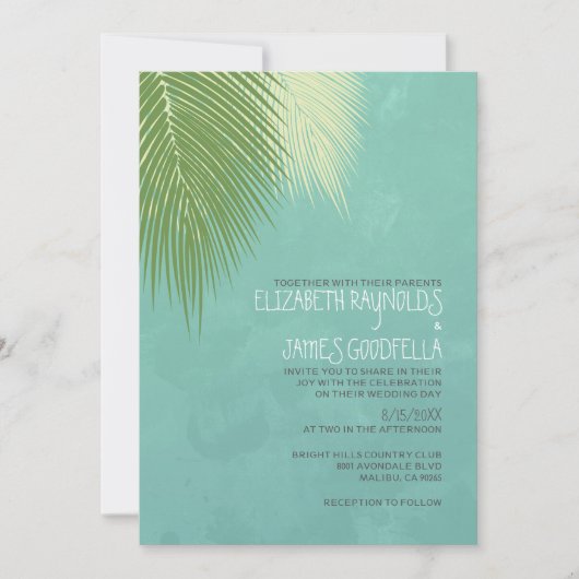 Beach Destination Wedding Invitting Kaart (Voorkant)