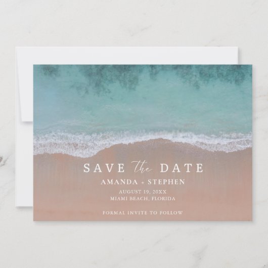Beach Destination Wedding Photo Aankondiging (Voorkant)