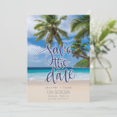Beach Destination Wedding Photo Save the Date (Staand voorkant)