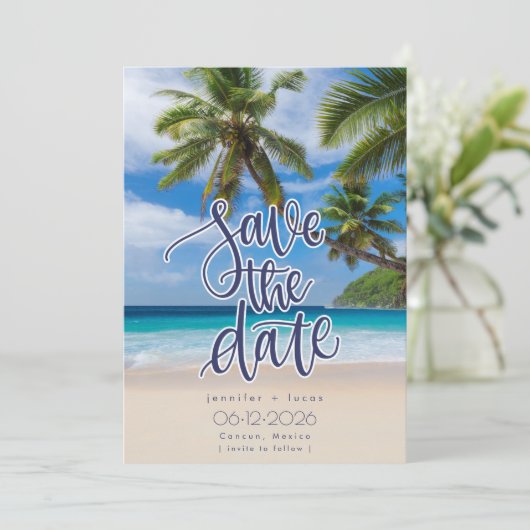 Beach Destination Wedding Photo Save the Date