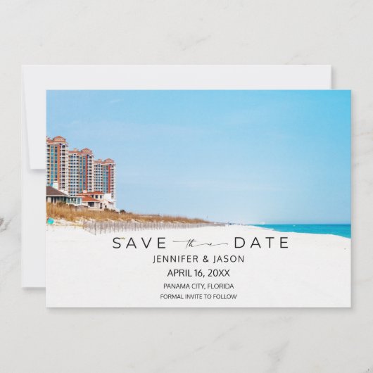 Beach Destination Wedding Photo Save the Date (Voorkant)