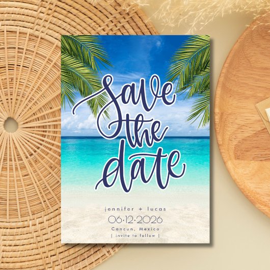 Beach Destination Wedding Photo Save the Date