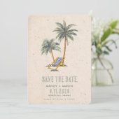 Beach Destination Wedding Photo Save The Date (Staand voorkant)