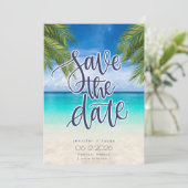 Beach Destination Wedding Photo Save the Date (Staand voorkant)