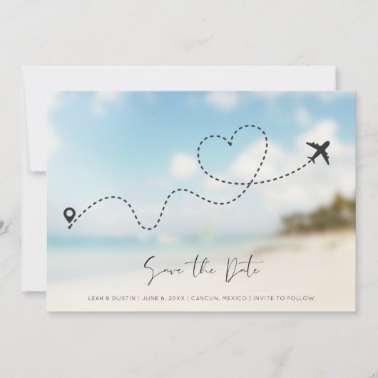 Beach Destination Wedding Photo Save the Date (Voorkant)
