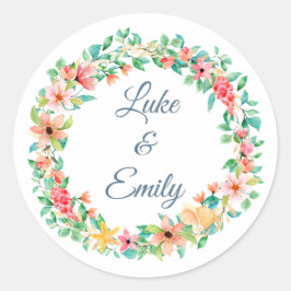 Beach Destination Wedding Ronde Sticker