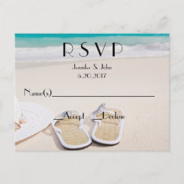 Beach Destination Wedding RSVP-kaarten Uitnodiging Briefkaart