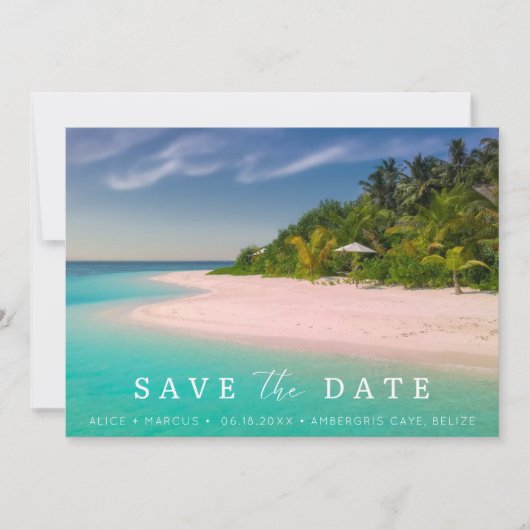Beach Destination Wedding Save the Date (Voorkant)