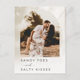 Beach Destination Wedding Save the Date Aankondigingskaart