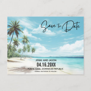 Beach Destination Wedding Save the Date Aankondigingskaart