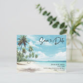 Beach Destination Wedding Save the Date Aankondigingskaart (Staand voorkant)
