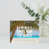 Beach Destination Wedding Save the Date Aankondigingskaart (Staand voorkant)
