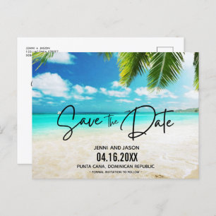 Beach Destination Wedding Save the Date  Aankondigingskaart