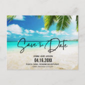 Beach Destination Wedding Save the Date  Aankondigingskaart (Voorkant)