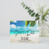Beach Destination Wedding Save the Date  Aankondigingskaart (Staand voorkant)