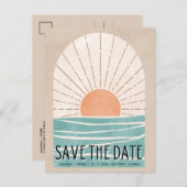 Beach Destination Wedding Save the Date Aankondigingskaart (Voorkant / Achterkant)