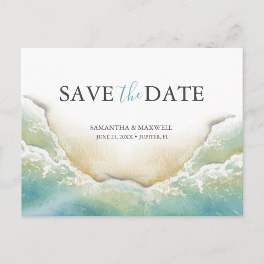 Beach Destination Wedding Save the Date Briefkaart (Voorkant)