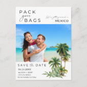 Beach Destination Wedding Save the Date Briefkaart (Voorkant)