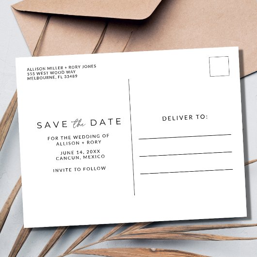 Beach Destination Wedding Save the Date Briefkaart