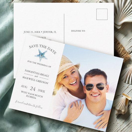 Beach Destination Wedding Save the Date Briefkaart