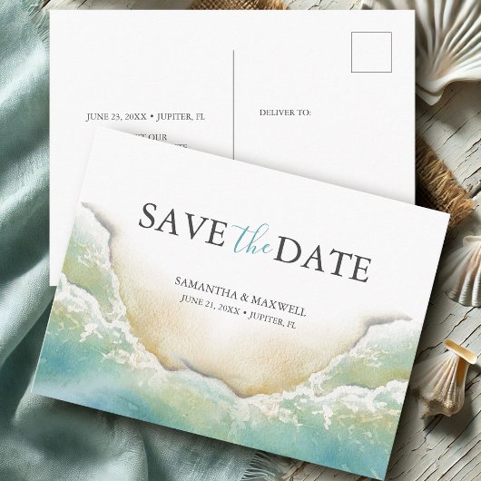 Beach Destination Wedding Save the Date Briefkaart