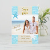 Beach Destination Wedding Save the Date Feestdagenkaart (Staand voorkant)