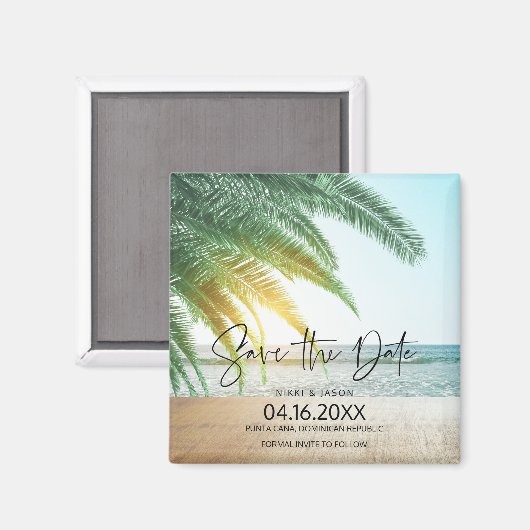 Beach Destination Wedding Save the Date Magneet (Voorkant / Achterkant)