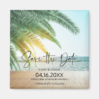 Beach Destination Wedding Save the Date Magneet