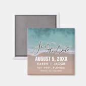 Beach Destination Wedding Save the Date Magneet (Voorkant / Achterkant)