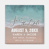 Beach Destination Wedding Save the Date Magneet (Voorkant)