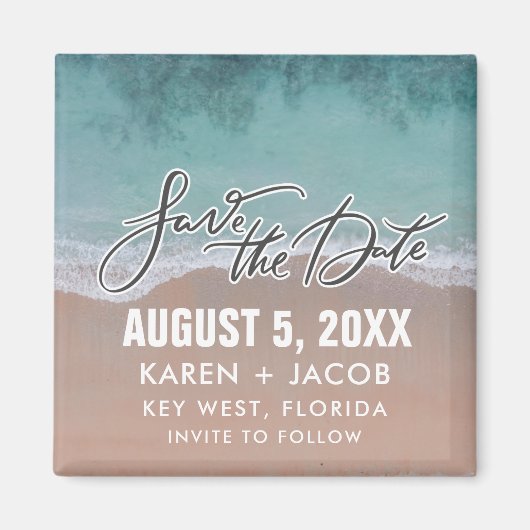 Beach Destination Wedding Save the Date Magneet (Voorkant)