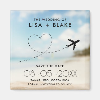 Beach Destination Wedding Save the Date Magneet