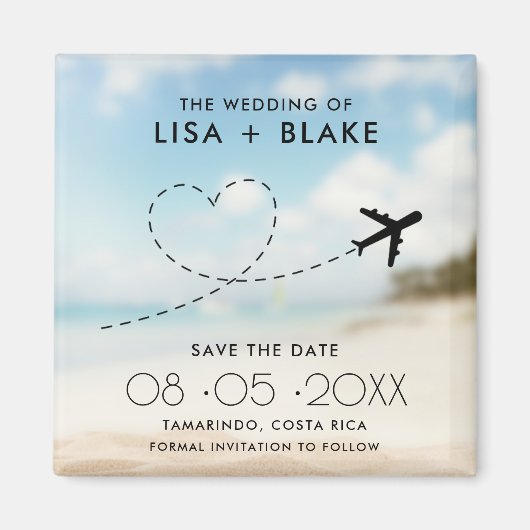 Beach Destination Wedding Save the Date Magneet (Voorkant)