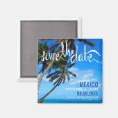 Beach Destination Wedding Save the Date Magneet (Voorkant / Achterkant)