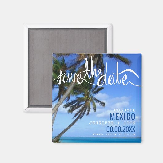 Beach Destination Wedding Save the Date Magneet (Voorkant / Achterkant)