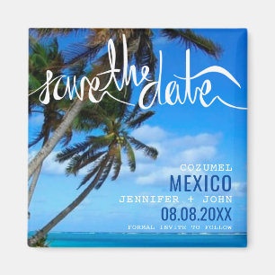 Beach Destination Wedding Save the Date Magneet