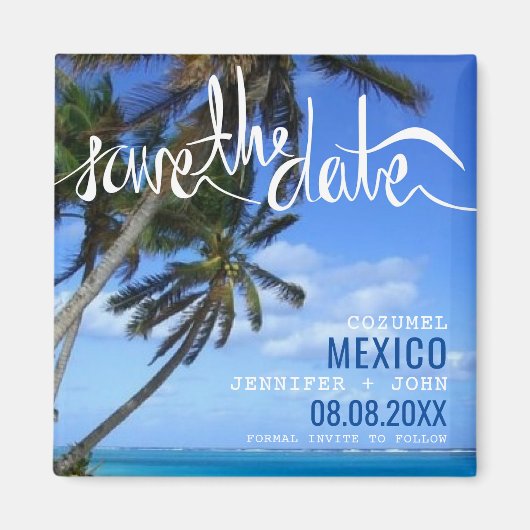 Beach Destination Wedding Save the Date Magneet (Voorkant)