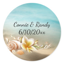 Beach Destination Wedding Sticker