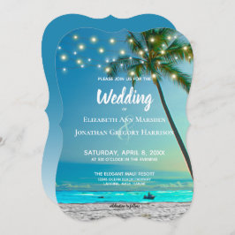 Beach Destination Wedding String Lights Kaart